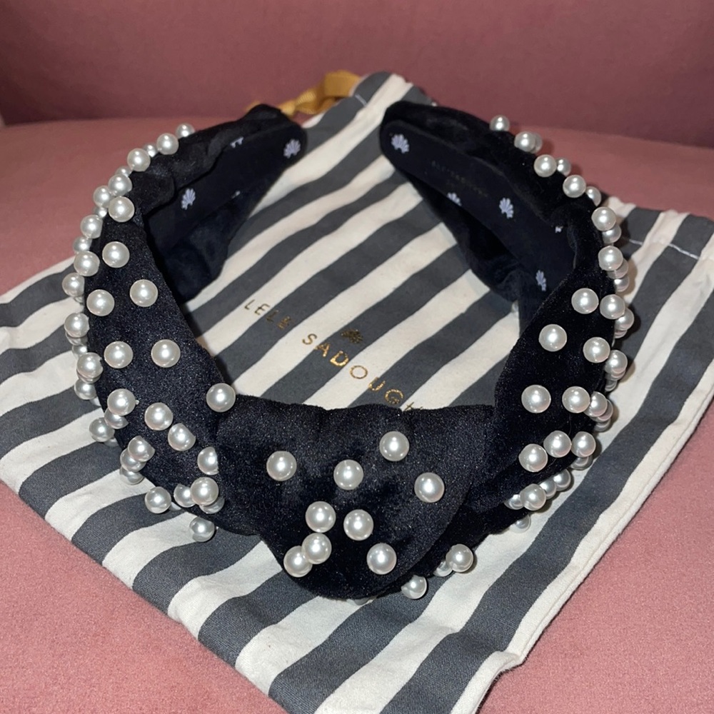 Lele Sadoughi Black Pearl Headband